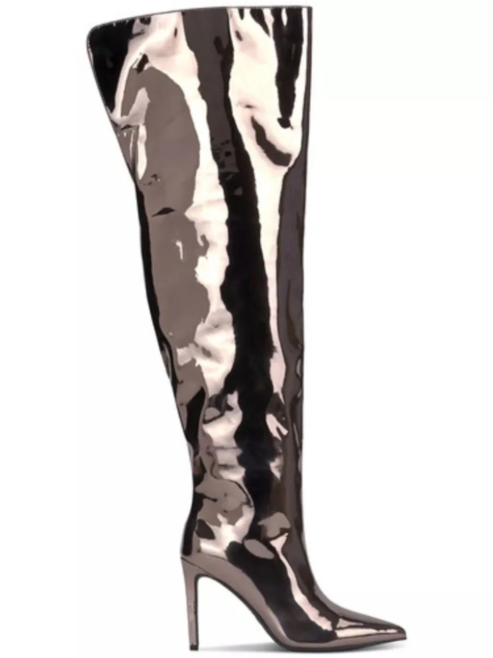 SEDONA Women's Metallic Pointed Toe Over-the-Knee Boots